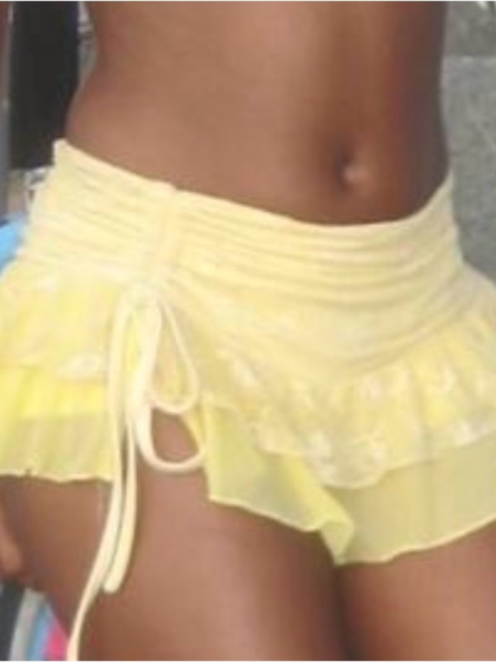 Yellow mini Ruffle skirt